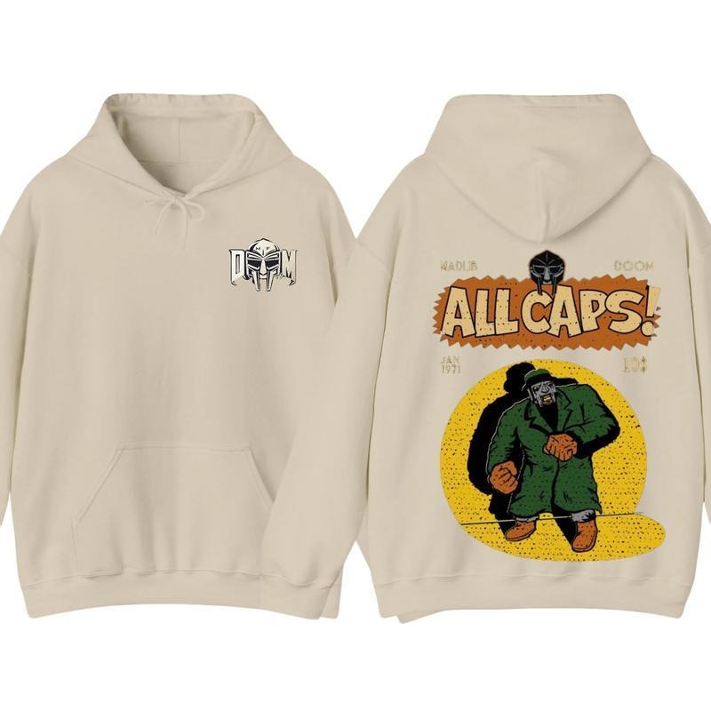 MF Doom Madlib All Caps T-Shirt Sweatshirt Hoodie,  Vintage 90s Graphic Tee, Gift For Men For Women, Trendy Shirt,...