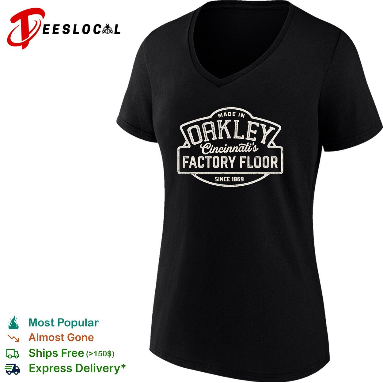 Made in Oakley Cincinnati’s factory floor since 1869 vintage badge graphic shirt