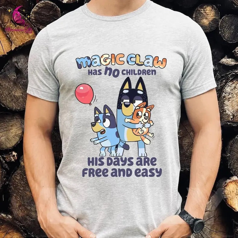 Magic Claw Has No Children Bluey Shirt, Bluey Family Shirt, Bluey Bandit Bingo Tee,Bluey Cool Dad Club, Cool Dad Shirt...