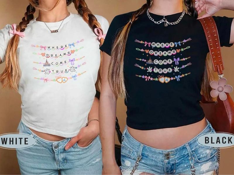 Magic Kingdom Baby Tee, Where Dreams Come True, Besties Shirt, Girl's Trip Shirt, Cute Summer Shirt, Coquette Bow Baby...