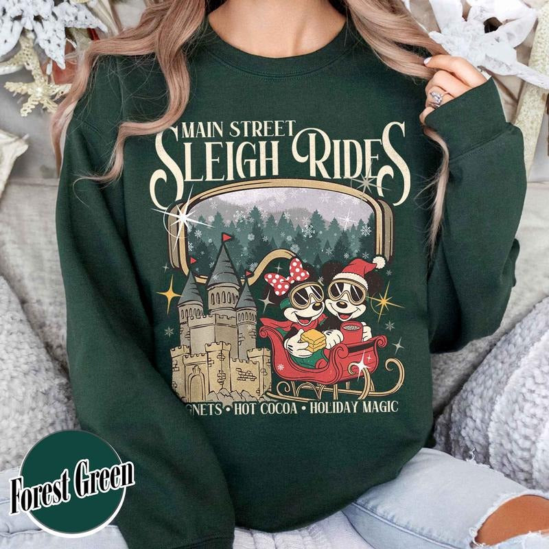 Main Street Sleigh Rides Sweatshirts, Christmas Girls Trip Sweatshirts, the Most Magical Place on Earth Christmas...