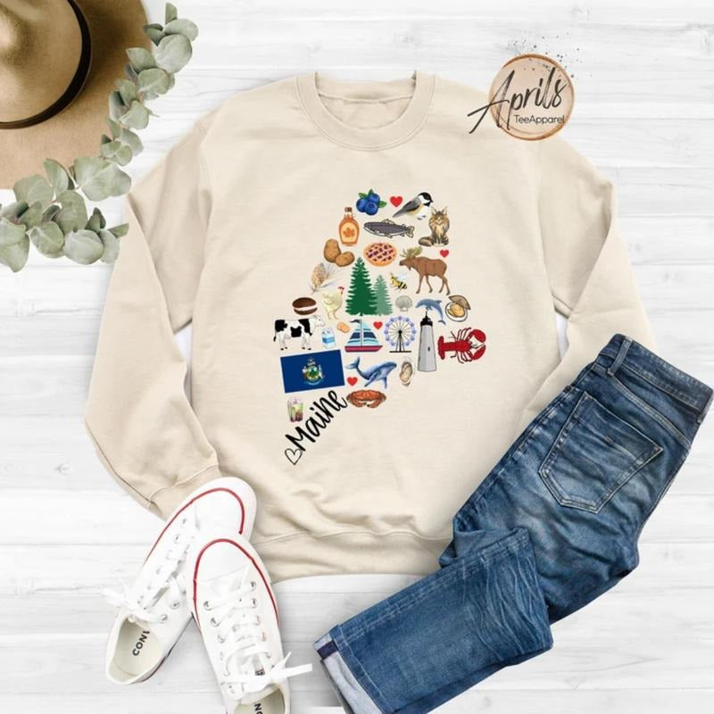 Maine Sweatshirt, Maine Hoodie, State Shirt Classic Fashion | TeeBloomCo.com