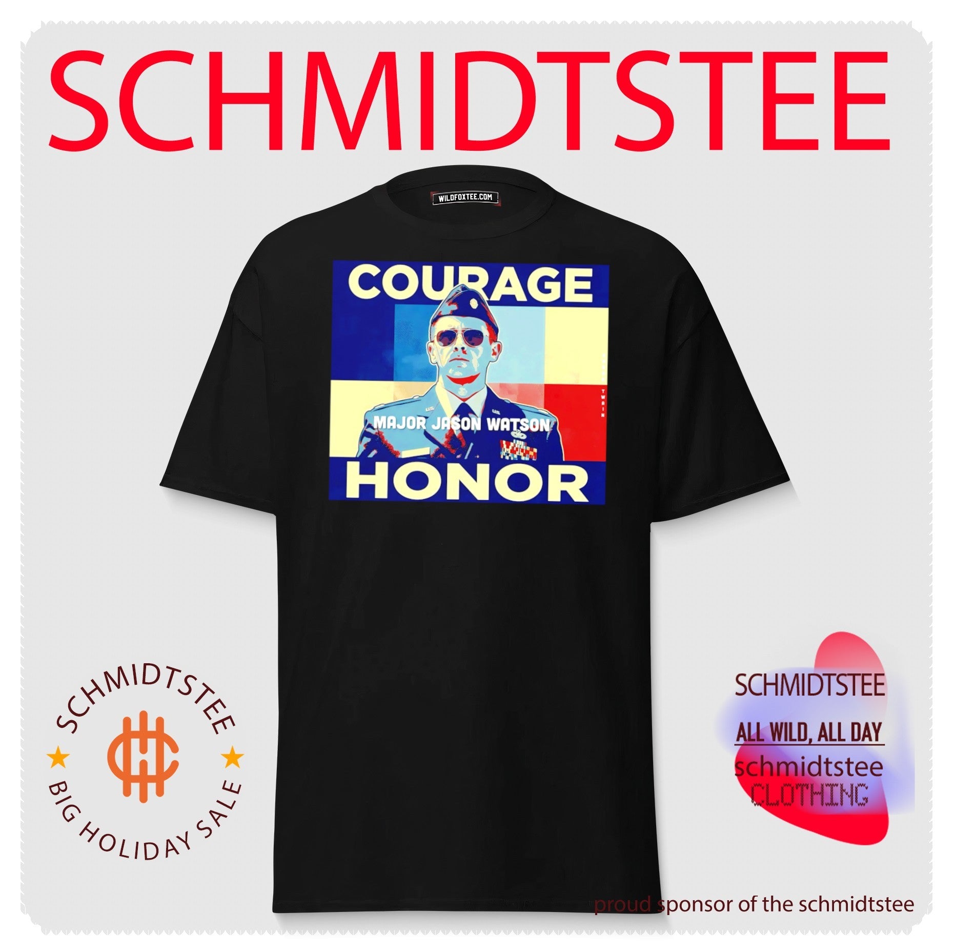 Major Jason Watson Courage and Honor Retro Poster shirt