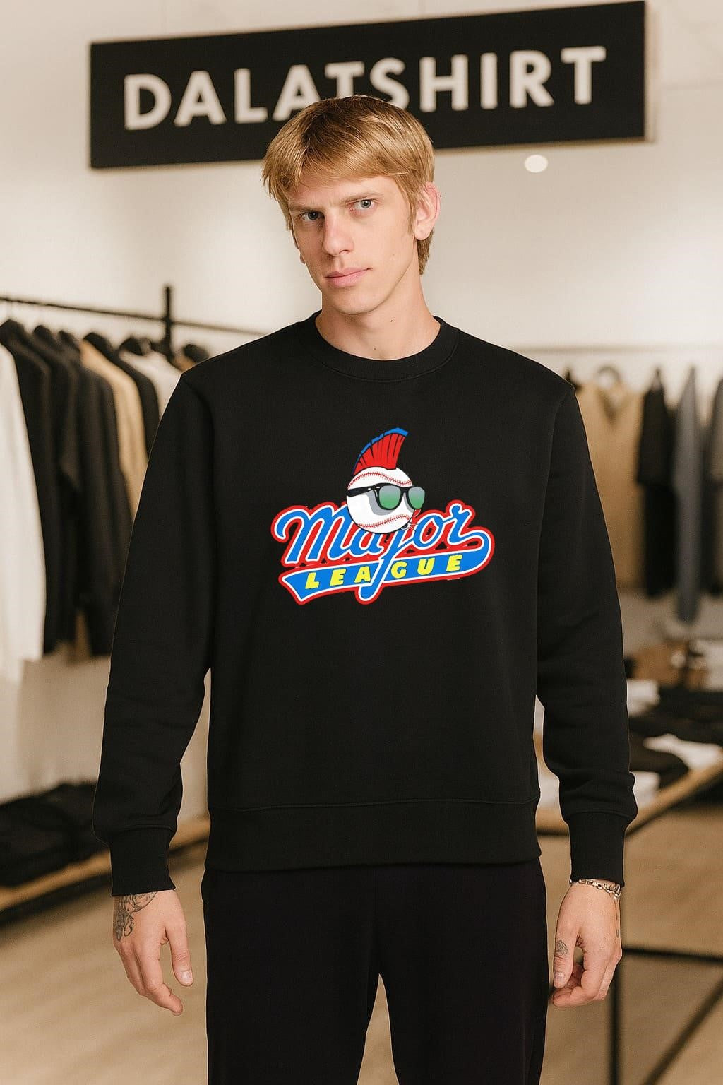 Major League Baseball With Mohawk and Sunglasses Graphic shirt