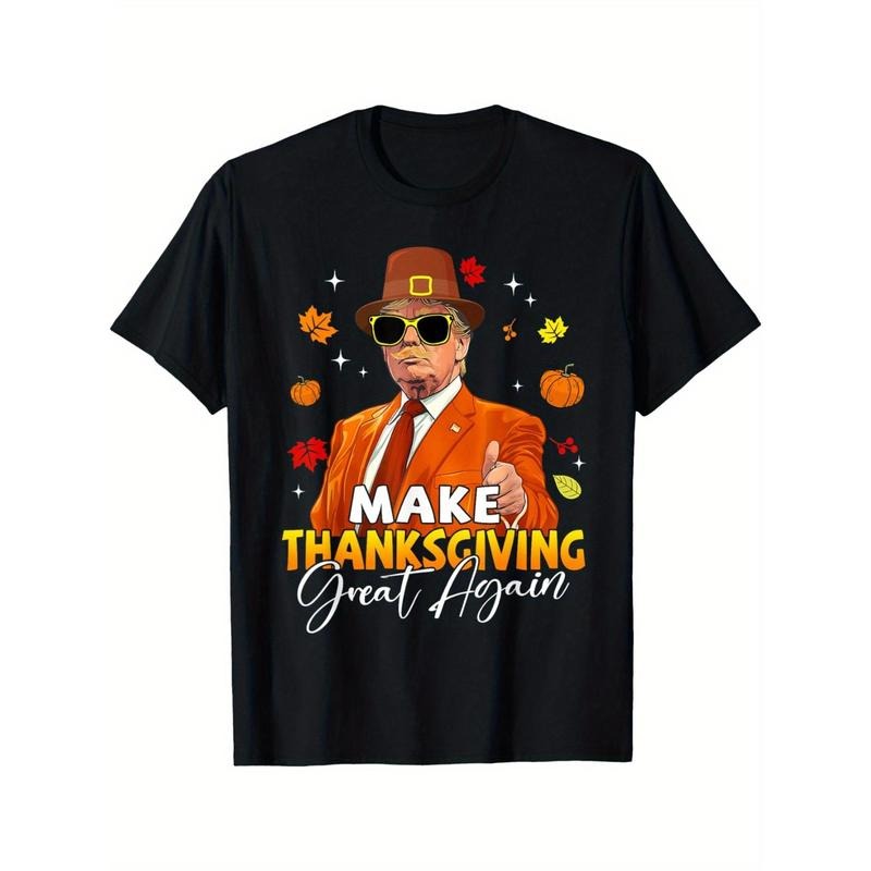Make Thanksgiving Great Again Autumn Fall Leaves Trump Funny T-Shirt made in usa Hoodie, Sweatshirt | TeeBloomCo.com