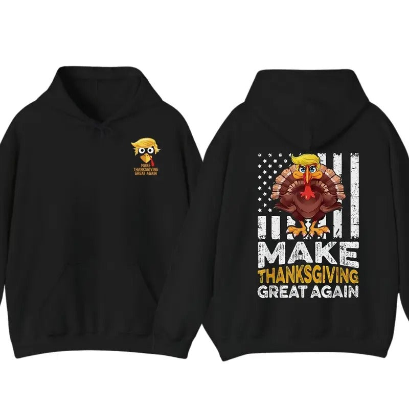 Make Thanksgiving Great Again Shirt Gift Funny Turkey Trummp T-Shirt, Hoodie Trendy Sweatshirt | TeeBloomCo.com