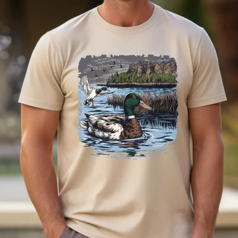 Mallard Duck Hungting Camo Shirt, Full Sizes, Full Colors, Unisex Tee Hoodie, Sweatshirt | TeeBloomCo.com