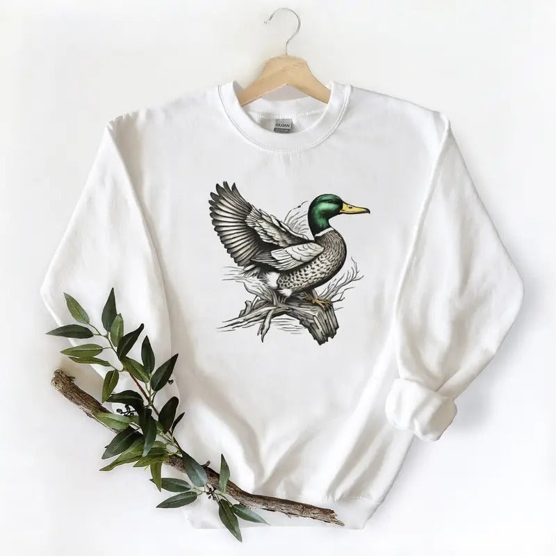 Mallard Ducks Coming Over Big Timbers Onto Water Unisex Tshirt Sweatshirt Hoodie, for duck hunters, husbands and Mallard...
