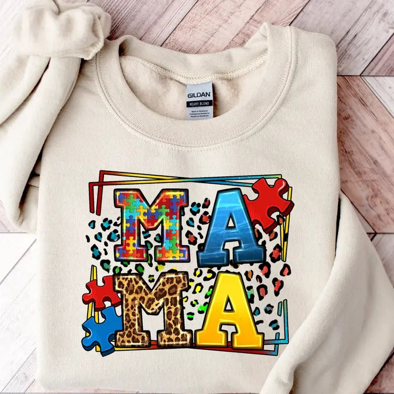 Mama Autism Sweatshirt, Autism Mom Sweatshirt, Autism Awareness Hoodie, Be Kind Sweatshirt, Puzzle Hoodie, Autism Mom...