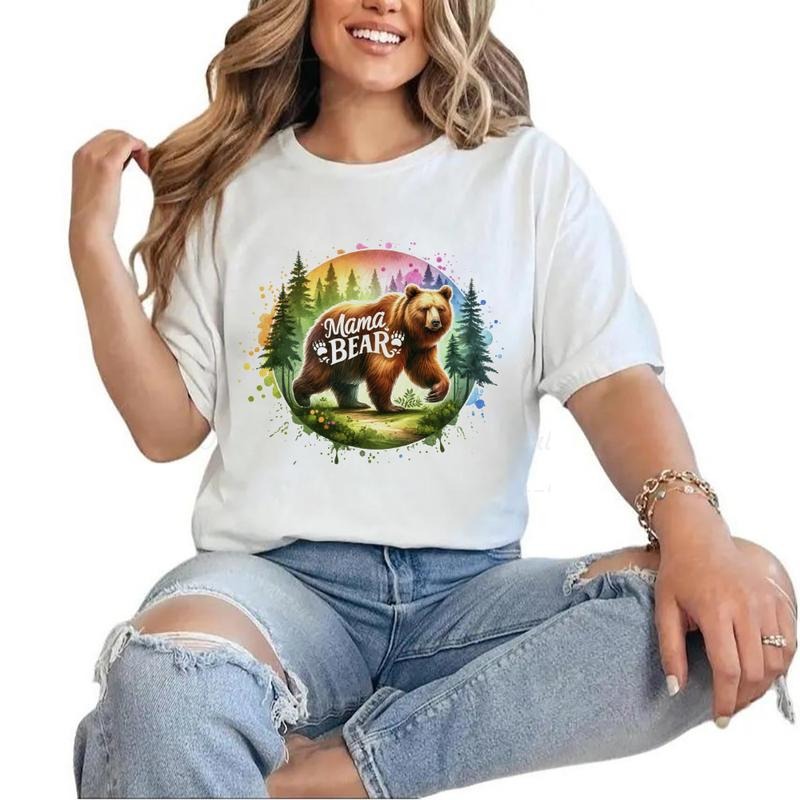 Mama Bear Forest Colorful T-shirt Bear Mum Animal Unisex Hoodie Sweatshirt | TeeBloomCo.com