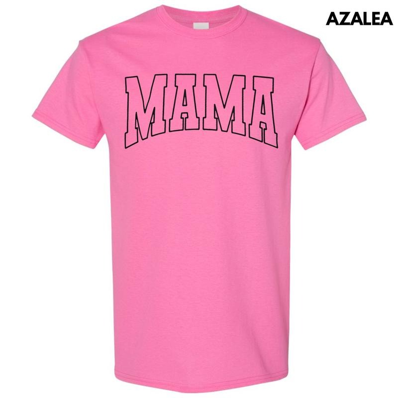 Mama Black Outline Puff Gildan Short Sleeve T-Shirt Hoodie, Sweatshirt | TeeBloomCo.com