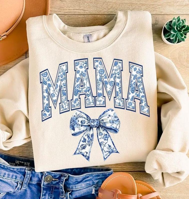 Mama Chinoiserie Coquette Shirt-sweatshirt-hoodie, Mama Coquette Bow tshirt, Mama Varsity Shirt Womenswear | TeeBloomCo.com
