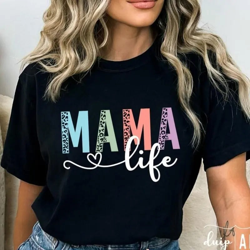 Mama Life Shirt, Leopard Mama, Blessed Mama, Mother's Day, Mama Shirt Top Womenswear Hoodie, Sweatshirt | TeeBloomCo.com