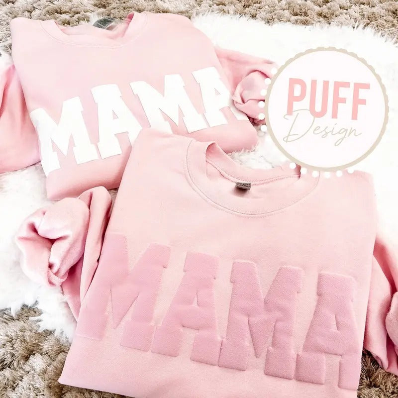 Mama Puff Print Sweatshirt, Puff Mom Sweater, Cute  Mother's Day Shirt, New Mom Sweater, Mom Puffe Print Shirt, Mother's...