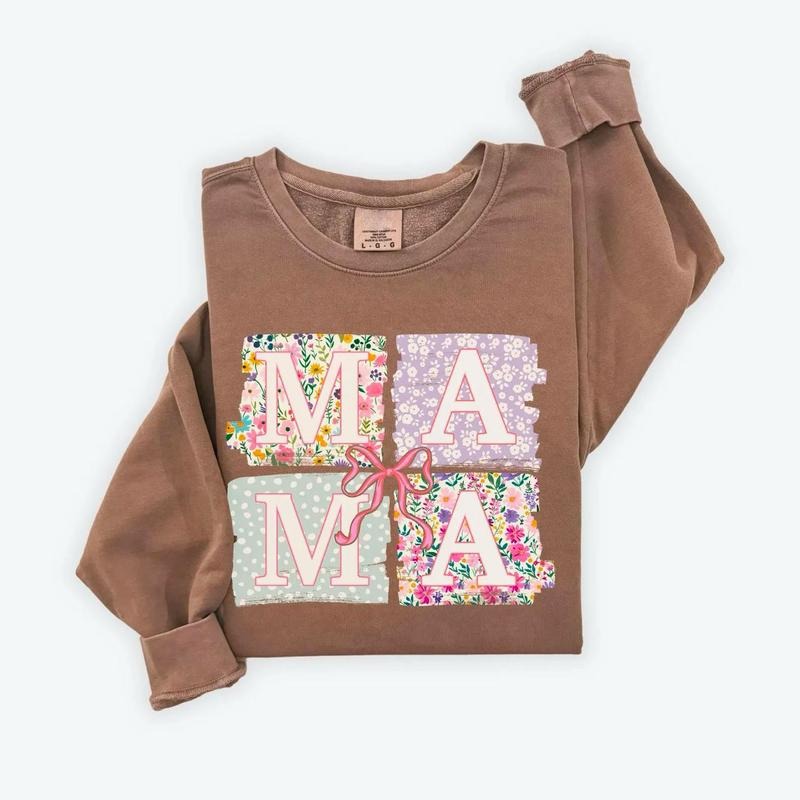 Mama Shirt, Coquette Bow Mama Sweatshirt, Floral Mom Tshirt, Spring Mama Shirt, Springtime Mom Tee, Mothers Day Shirt,...