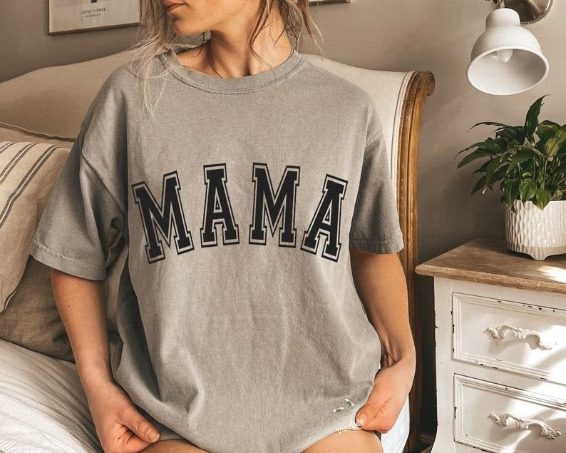 Mama Shirt, Oversized Mama T-shirt, Retro Boho Mama Shirt, Gift for Mom, Baby Shower Gift, Mom Hoodie, T-shirt and...