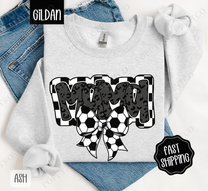 Mama Soccer Bow Sweatshirt, Soccer Mom Sweatshirt, Soccer Mama Sweatshirt T-Shirts, Hoodie | TeeBloomCo.com