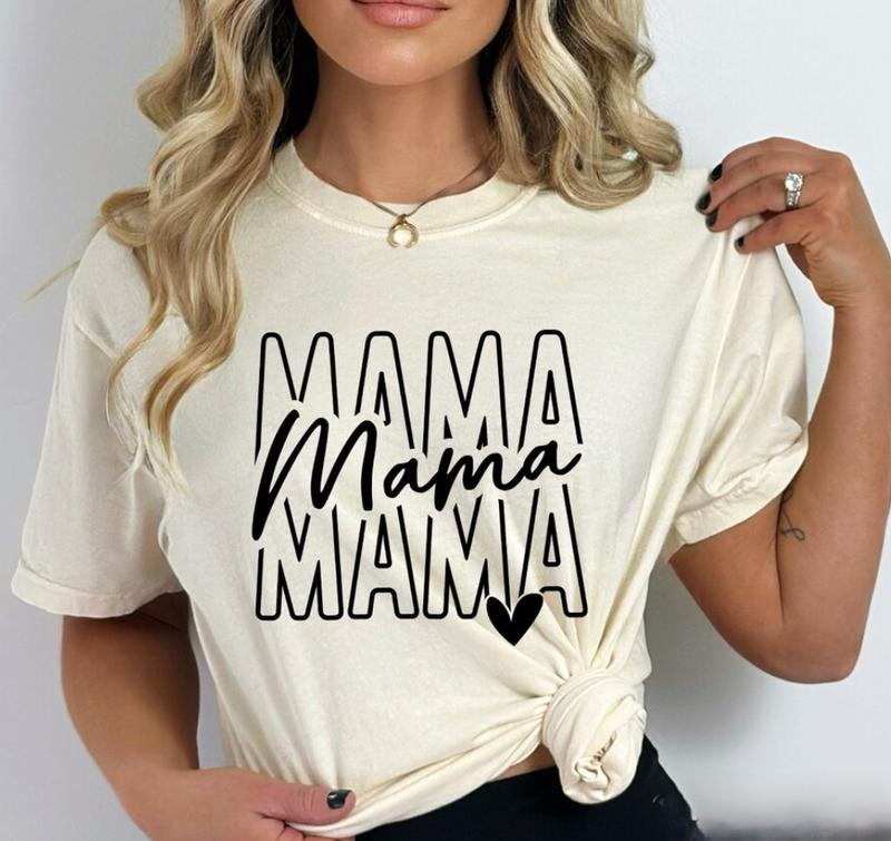 Mama Tshirt, Stacked Mama Tshirt, Retro Mama Tshirt,Boho Mama Tshirt, Mama Mode Tshirt, Mama Shirt, Blessed Mama...