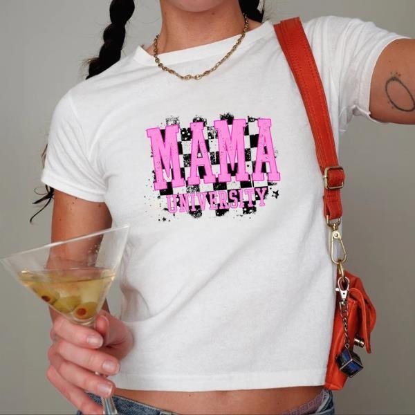 Mama University Babytee, Retro Grunge shirt, Checkered Mama Shirt, Mothers Day Gift, New Mom Gift, Gift for Mum Hoodie,...