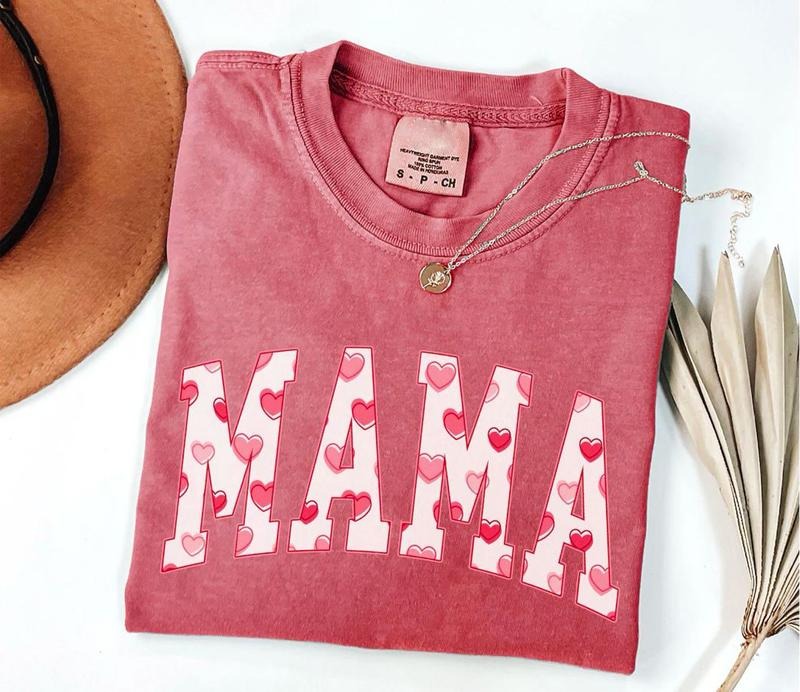 Mama Valentine Shirt, Valentine Mom Sweatshirt, Mama Heart Shirt, Mama Valentines Day Crewneck, First Time Mom Shirt, New...