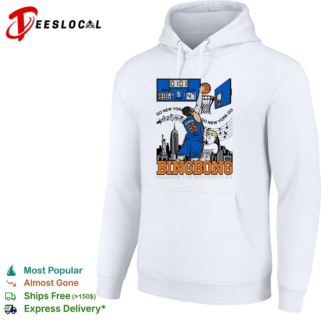 Mamdani Donald Trump New York Knicks NBA Bingbong Release the Epstein Files shirt