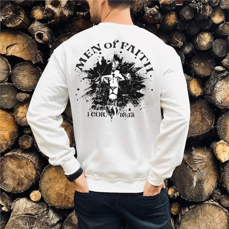 Man Of Faith Sweatshirt, Corinthians 16:13 Sweatshirt, Christian Sweatshirt For Men, Christian Man Hoodie, Christian Man ...