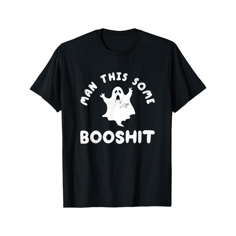 Man This Some Booshit Funny Halloween Men's Cotton T-shirt with Enduring Round Neck Classic Prints made in usa Hoodie,...