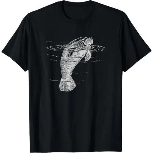 Manatee Illustration Sea Cow Marine Mammal Friendly Manatee T-Shirt Hoodie, Sweatshirt | TeeBloomCo.com