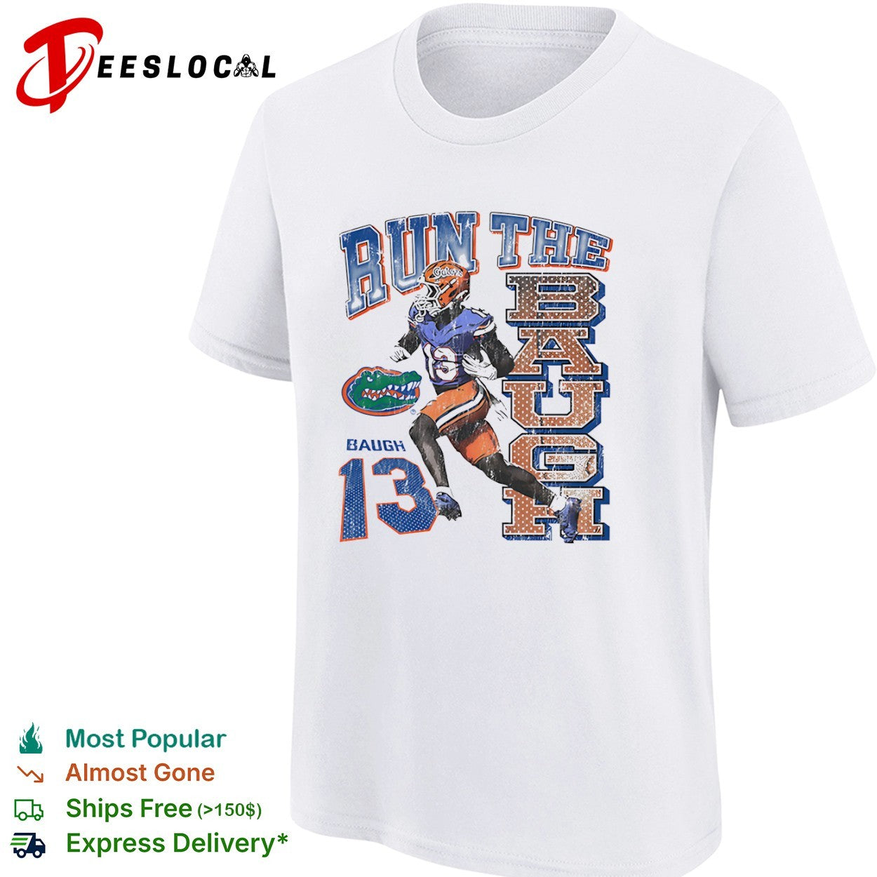 Marcus Baugh Florida Gators NCAA Run the Baugh 13 football team player shirt