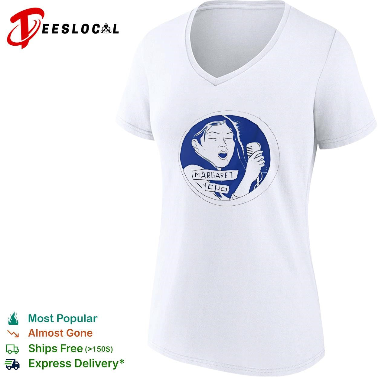 Margaret Cho comedian female portrait circle vintage art shirt