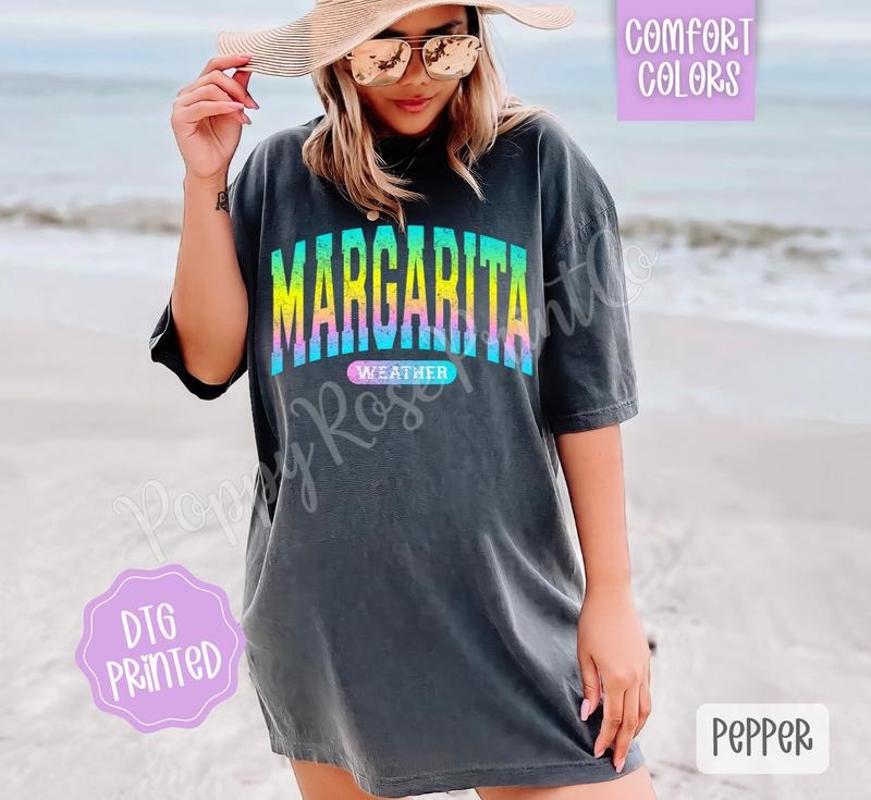 Margarita Weather Comfort Colors Tshirt, Cute Summer Tee, Girly Beach Shirt Hoodie, Sweatshirt | TeeBloomCo.com