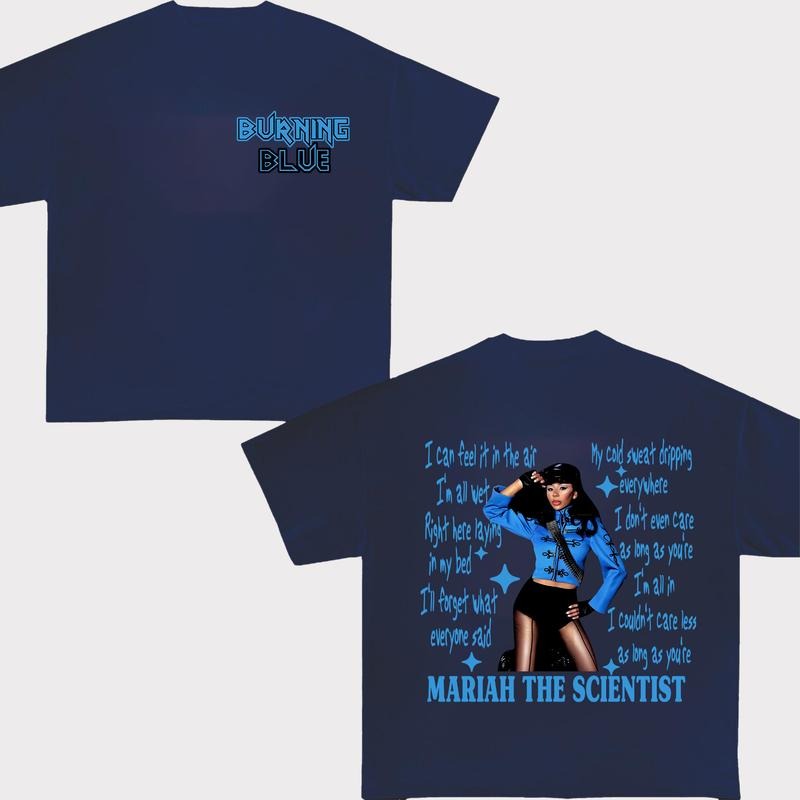 Mariahhh Burning Blue Graphic T-Shirt 2025 Edition for Fans Hoodie, Sweatshirt | TeeBloomCo.com