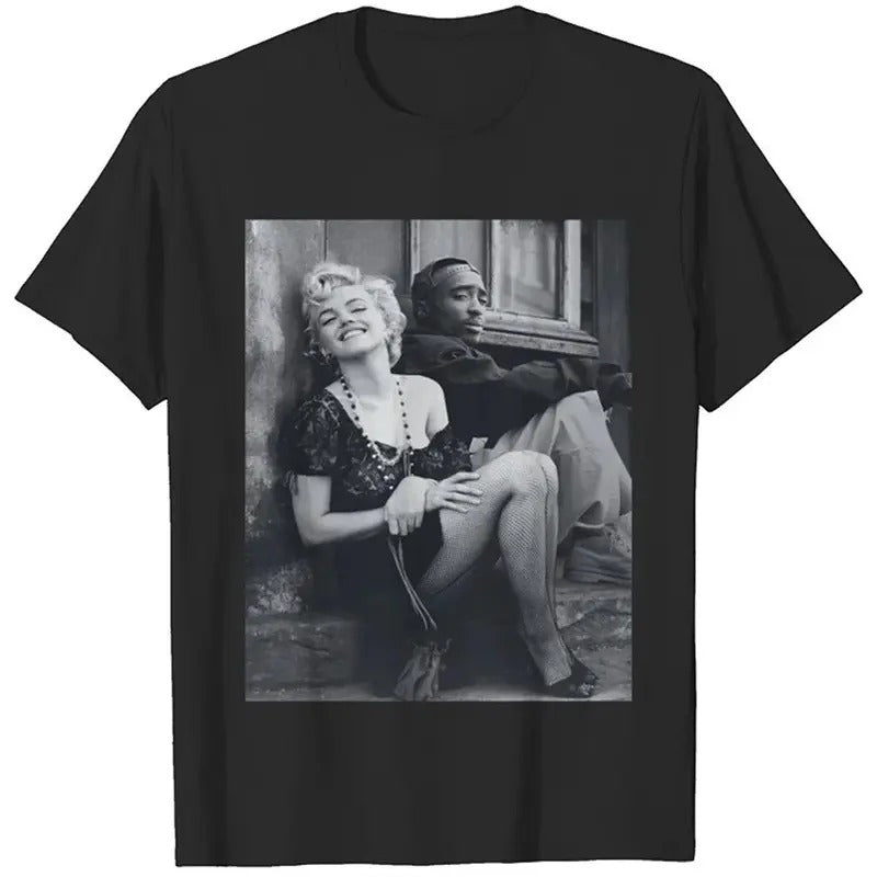 Marilyn Monroe and 2Pac Cotton Unisex Tshirt Streetwear Hoodie, Sweatshirt | TeeBloomCo.com