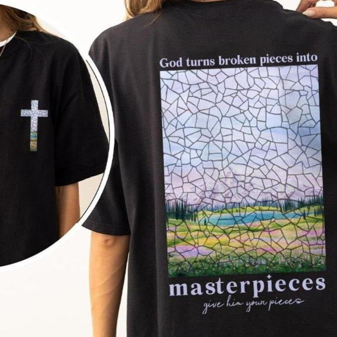 Masterpieces Christian Comfort Colors Shirts, Bible Verse Shirt, Cross Outfit, Faith Clothing, Jesus Lover Tee, Christian...