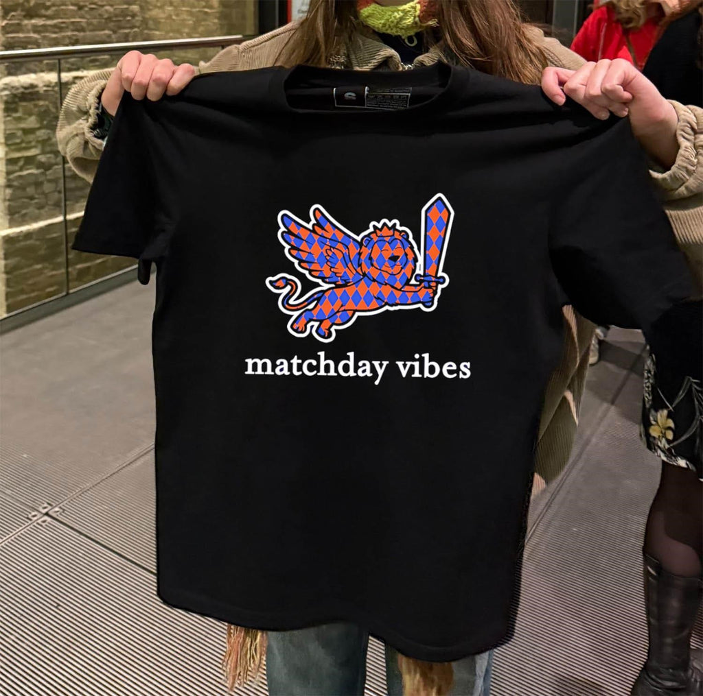 Matchday vibes winged lion with sword harlequin pattern shirt