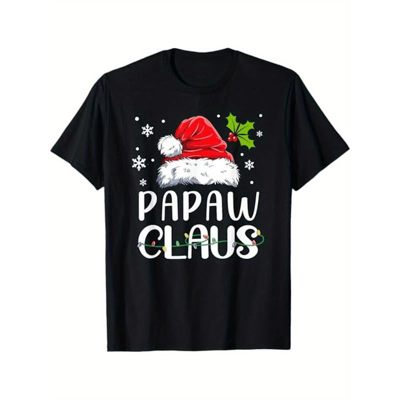 Matching Family Christmas Pajamas Xmas Lights Papaw Claus Men Women T-Shirt, Suitable for family Christmas activities,...