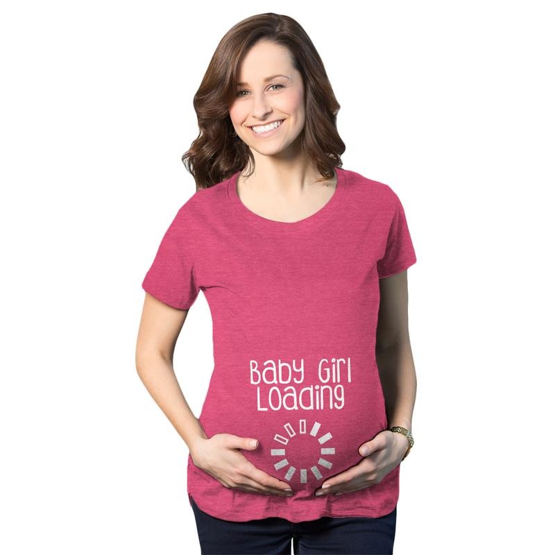 Maternity Baby Girl Loading T shirt Funny Pregnancy Announcement Reveal Cool Tee Funny Graphic Maternity Tee Cute...