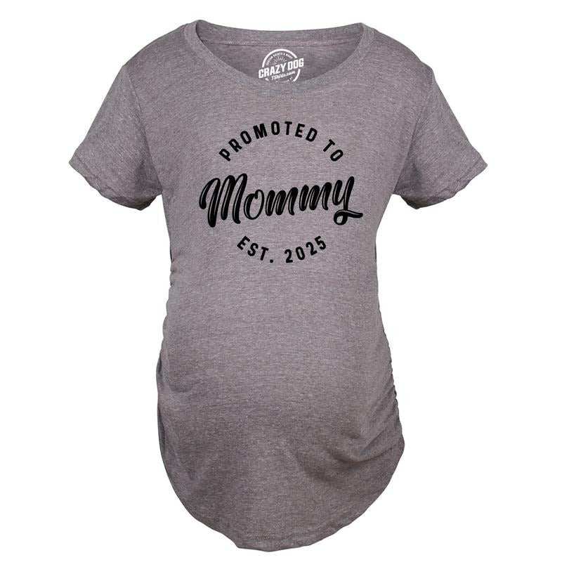 Maternity Funny T Shirts Promoted To Mommy 2025 Sarcastic Pregnancy New Baby Graphic Tee For Ladies Funny Graphic...