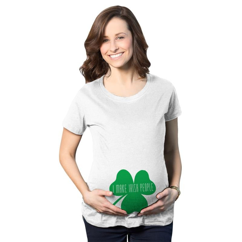 Maternity I Make Irish People Funny Saint Patricks Day Reveal Pregnancy T Shirt Funny Graphic Maternity Tee Cute...