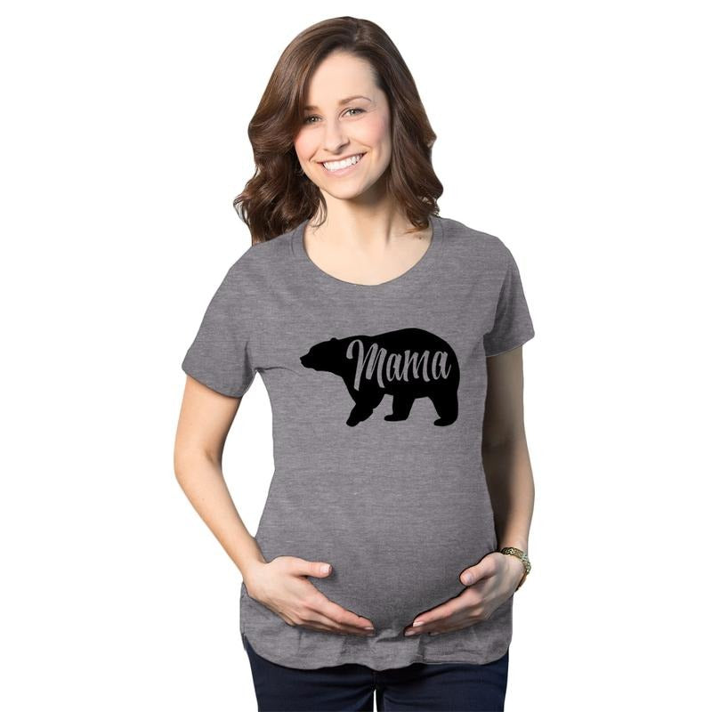 Maternity Mama Bear Funny Pregnancy T shirt Novelty Gift for Mom Mothers Day Funny Graphic Maternity Tee Cute Pregnancy...