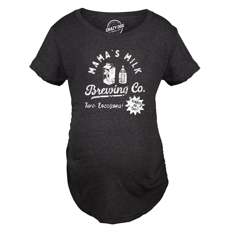 Maternity Mamas Milk Brewing Co Shirt Funny Breast Feeding Brewery Joke Pregnancy Tee For Ladies Funny Graphic Maternity...
