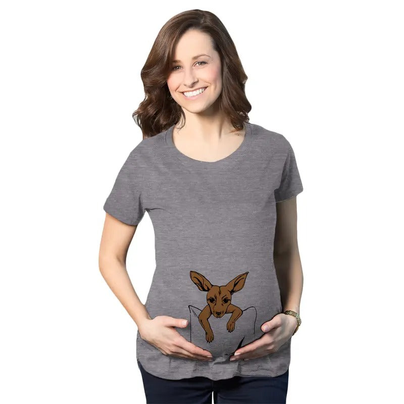 Maternity Peeking Kangaroo T Shirt Cute Pregnancy Tee Funny Graphic Maternity Tee Cute Pregnancy Tees With Plus Sizes...