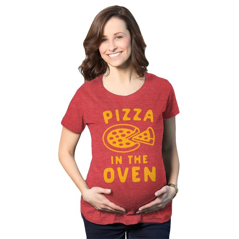 Maternity Pizza In The Oven T Shirt Funny Pregnancy Italian Food Announcement Tee Funny Graphic Maternity Tee Cute...
