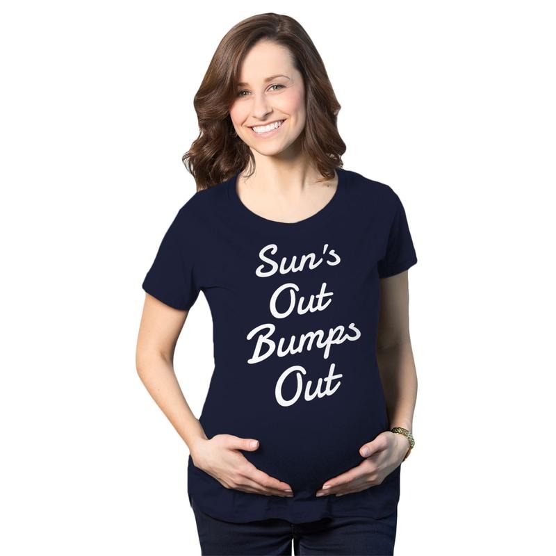Maternity Suns Out Bumps Out T Shirt Funny Summer Pregnancy Tee Funny Graphic Maternity Tee Cute Pregnancy Tees With Plus...