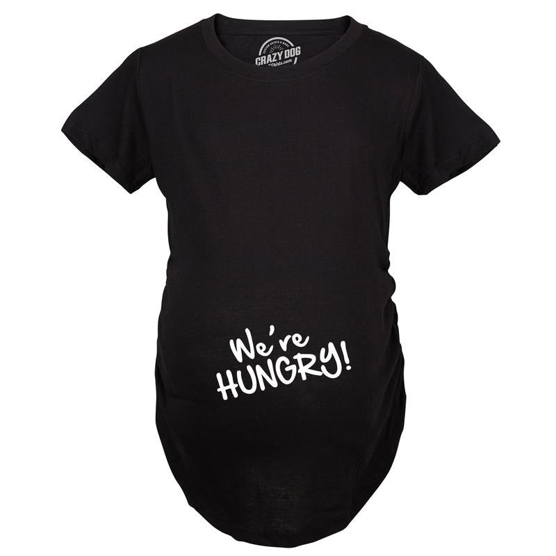 Maternity We're Hungry Funny Baby Bump Pregnancy Announcement T shirt Funny Graphic Maternity Tee Cute Pregnancy Tees...