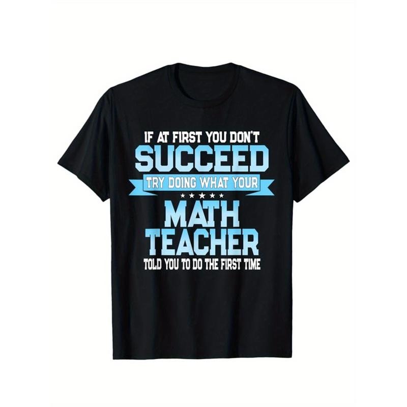 Math Print Men's Cotton Funny T-shirt, Graphic Tee Men's Outdoor Clothes, Men's Halloween Clothing, Casual Short Sleeve...