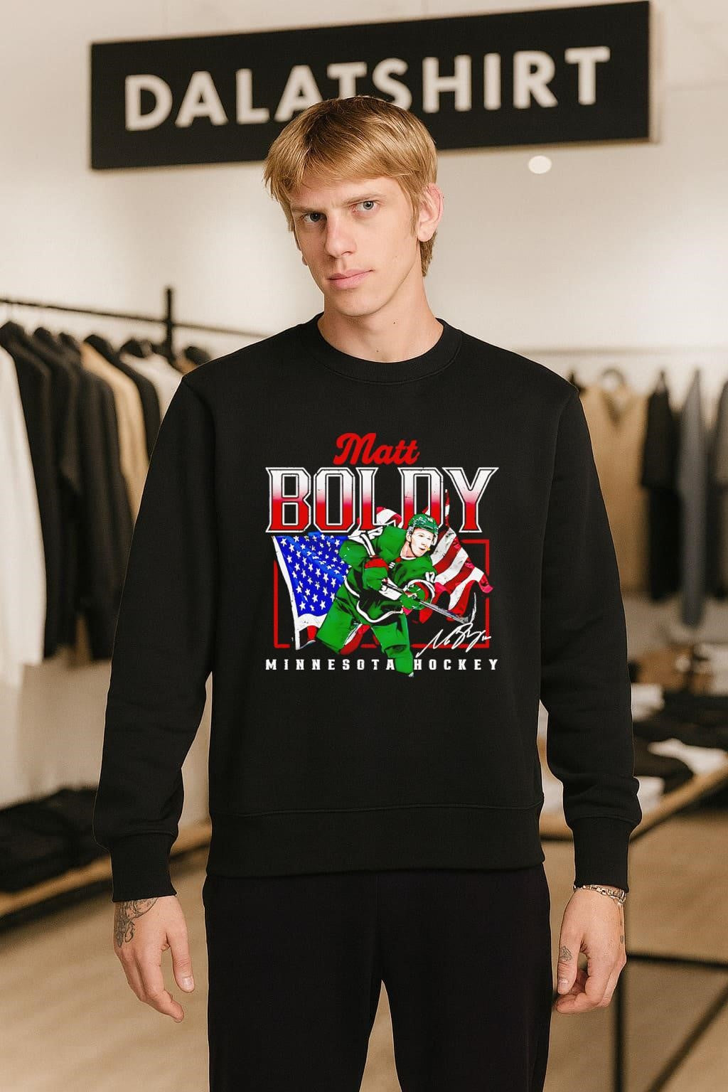 Matt Boldy Minnesota Hockey American Flag Signature shirt