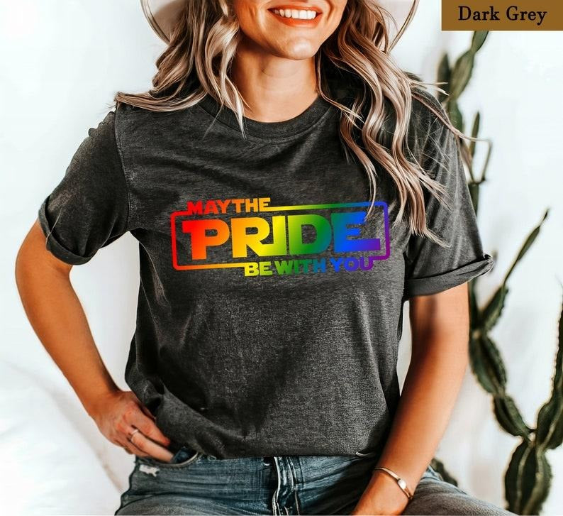 May The Pride Be With You Shirt, Funny Pride Shirt, Rainbow LGBT Bisexual Lesbian Queer Trans Shirt, Pride Month...