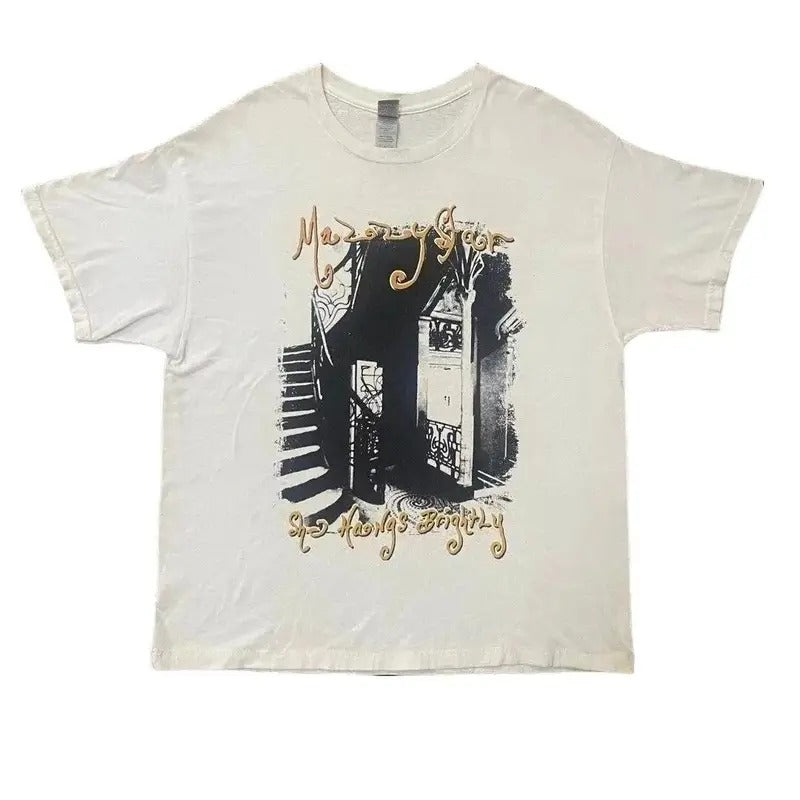 Mazzy Star White Short Sleeve T-shirt Unisex Cotton SHIRT Streetwear Hoodie, Sweatshirt | TeeBloomCo.com