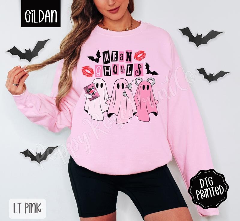 Mean Ghouls Sweatshirt, Trendy Halloween Sweatshirt T-Shirts, Hoodie | TeeBloomCo.com